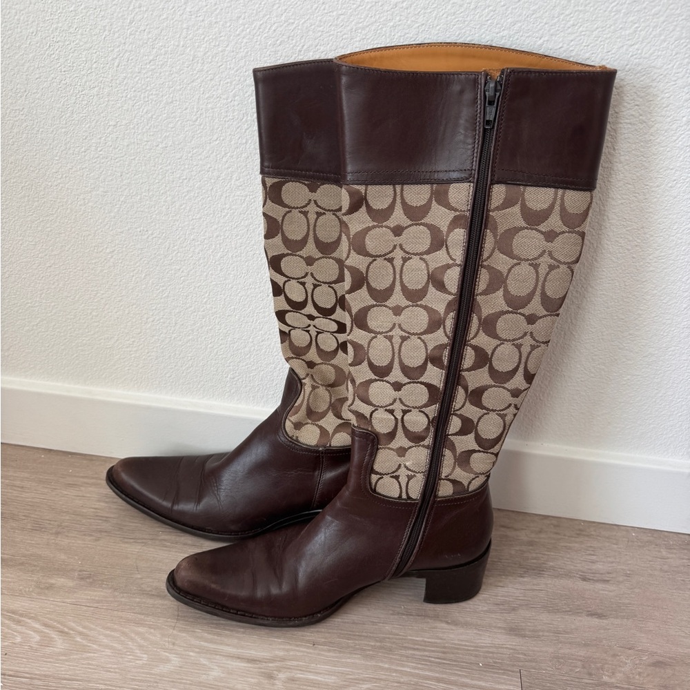 Brown Coach Signature Boot